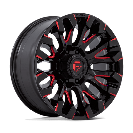 Fuel 1PC D829 QUAKE 20x9 ET1 8x165.1 Gloss Black Milled w/ Red Tint
