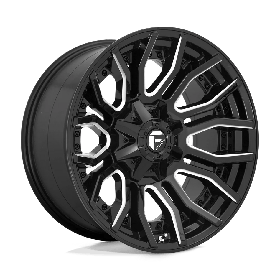 Fuel 1PC D711 RAGE 20x10 ET-18 8x180 Gloss Black Milled