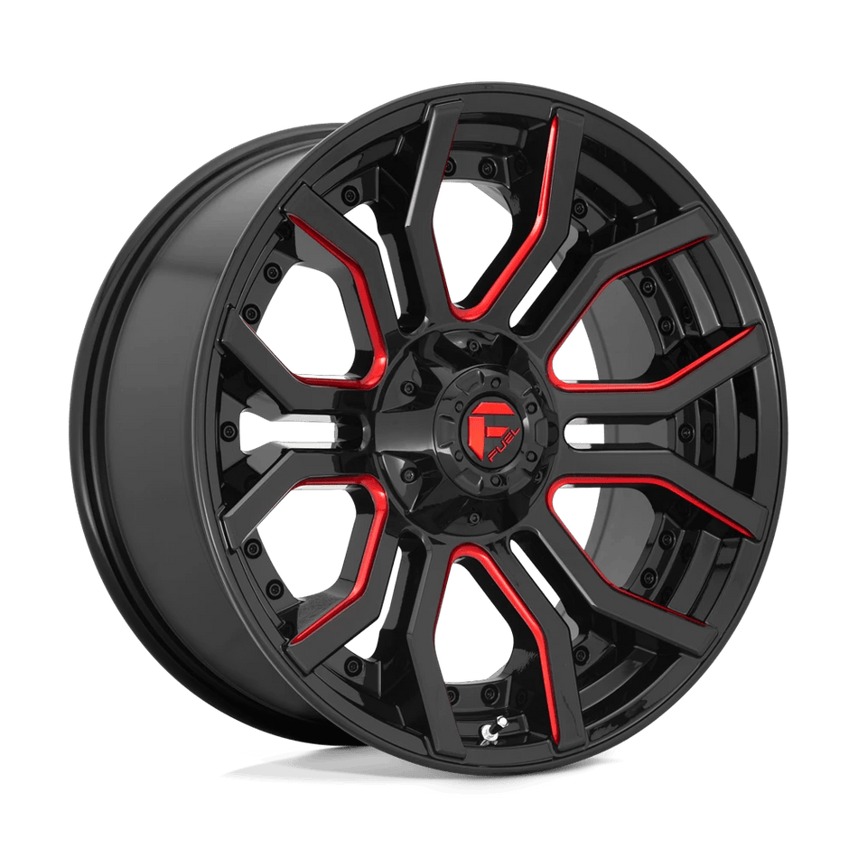 Fuel 1PC D712 RAGE 22x10 ET-18 6x135/5.5 Gloss Black w/ Red Tint