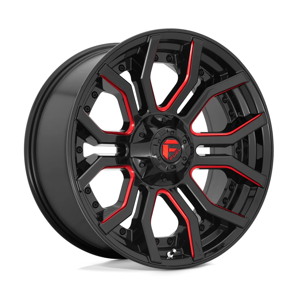 Fuel 1PC D712 RAGE 24x12 ET-44 5x127/5.5 Gloss Black w/ Red Tint