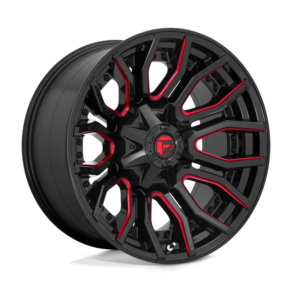 Fuel 1PC D712 RAGE 20x10 ET-18 8x180 Gloss Black w/ Red Tint