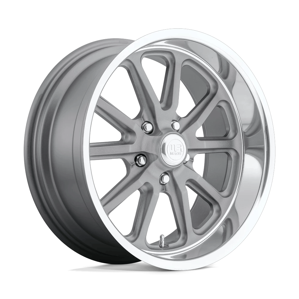 US Mag 1PC U111 RAMBLER 18x7 ET1 5x114.3 Textured Gray w/ Diamond Cut Lip