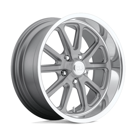 US Mag 1PC U111 RAMBLER 20x9.5 ET1 5x120.6 Textured Gray w/ Diamond Cut Lip