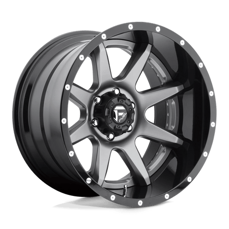 Fuel 2PC D238 RAMPAGE 22x14 ET-70 5x127 Matte Gunmetal Black Lip