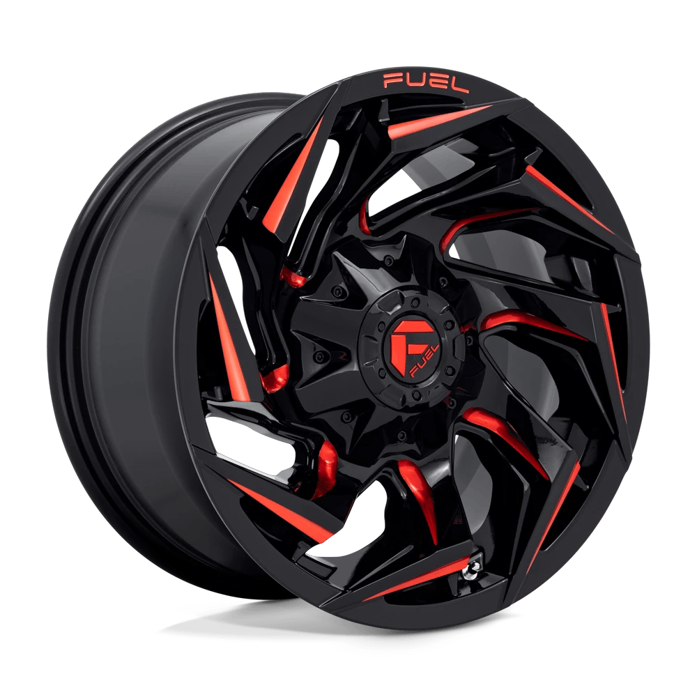 Fuel 1PC D755 REACTION 20x9 ET8 6x120 Gloss Black Milled w/ Red Tint