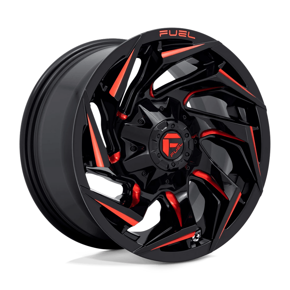Fuel 1PC D755 REACTION 20x9 ET8 6x120 Gloss Black Milled w/ Red Tint