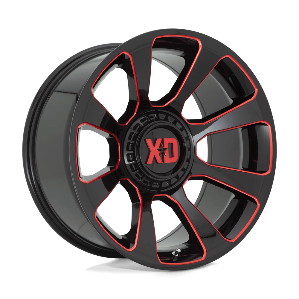 XD XD854 REACTOR 20x10 ET-18 6x135/5.5 Gloss Black Milled w/ Red Tint