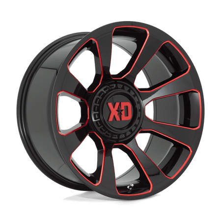 XD XD854 REACTOR 20x10 ET-18 6x135/5.5 Gloss Black Milled w/ Red Tint