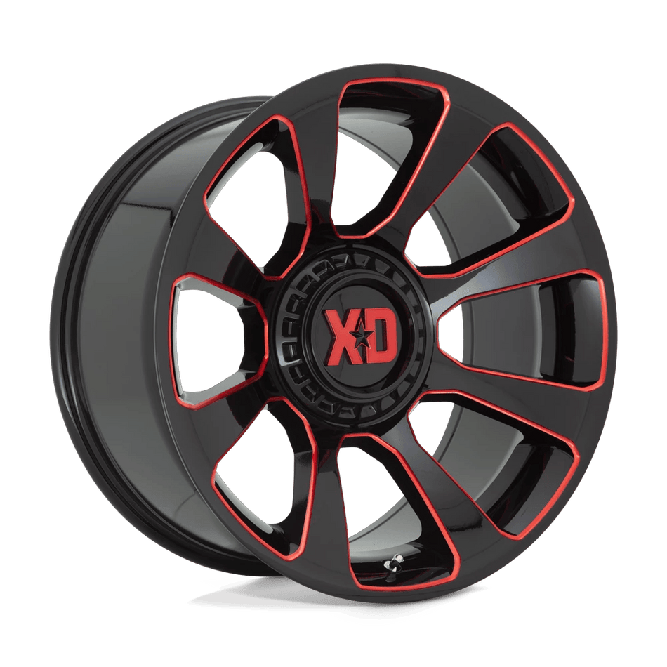 XD XD854 REACTOR 20x10 ET-18 6x135/5.5 Gloss Black Milled w/ Red Tint