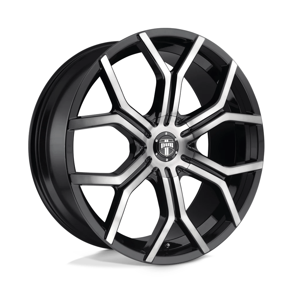 DUB 1PC S209 ROYALTY 22x9.5 ET35 6x120 Gloss Machined Double Dark Tint