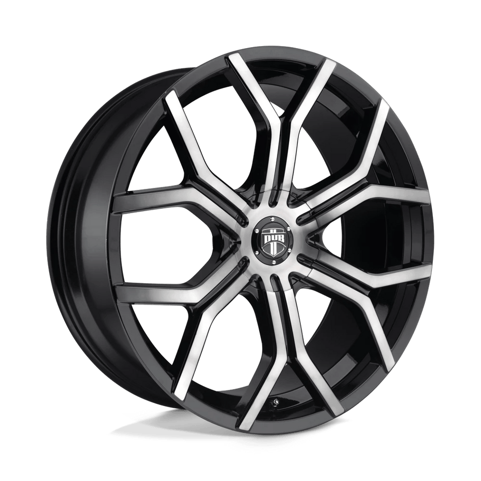 DUB 1PC S209 ROYALTY 22x9.5 ET35 6x120 Gloss Machined Double Dark Tint
