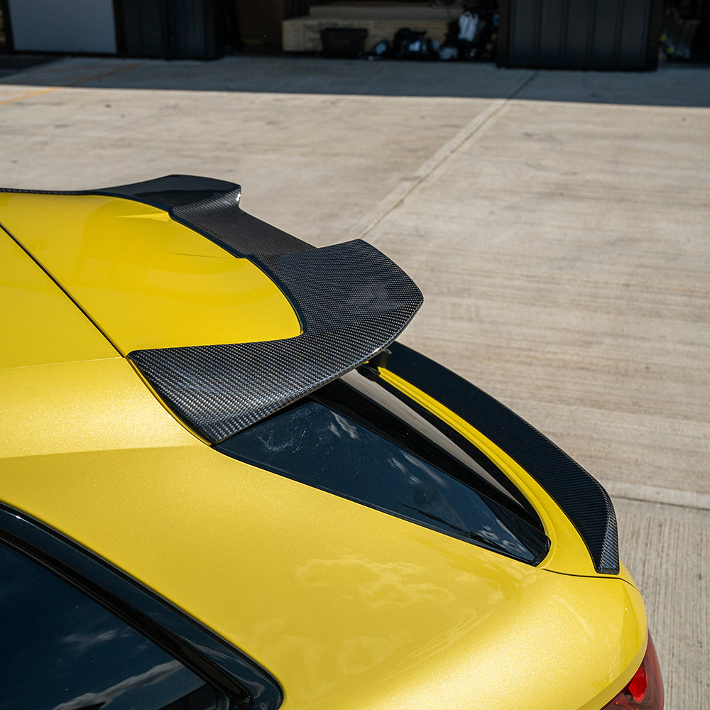 AUDI A3/S3/RS3 8Y 2022+ SPORTBACK CARBON FIBRE MIDDLE SPOILER - CT DESIGN-Spoiler-CT CARBON-CT Carbon - High-quality carbon fiber and gloss black aerodynamic parts for premium sports and luxury vehicles.