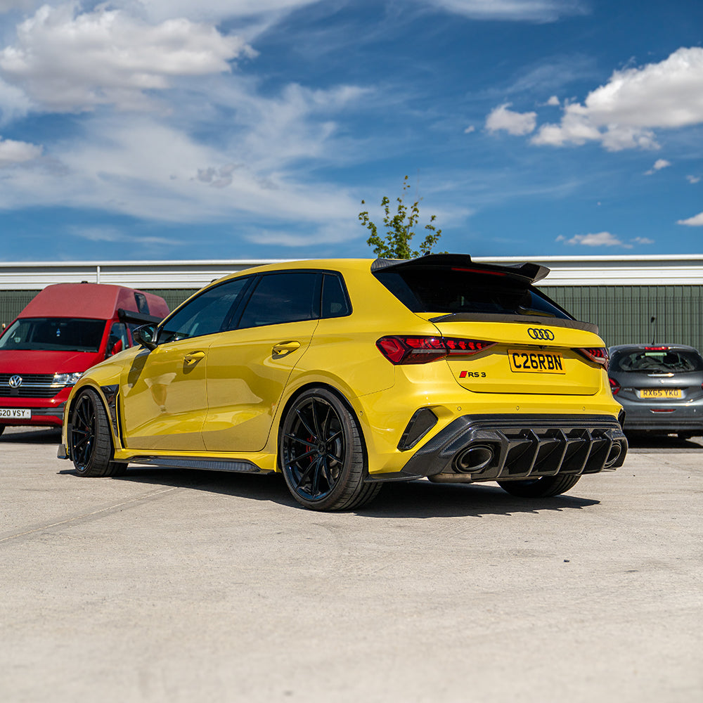 AUDI A3/S3/RS3 8Y 2022+ SPORTBACK CARBON FIBRE SPOILER - CT DESIGN V2-Spoiler-CT CARBON-CT Carbon - High-quality carbon fiber and gloss black aerodynamic parts for premium sports and luxury vehicles.