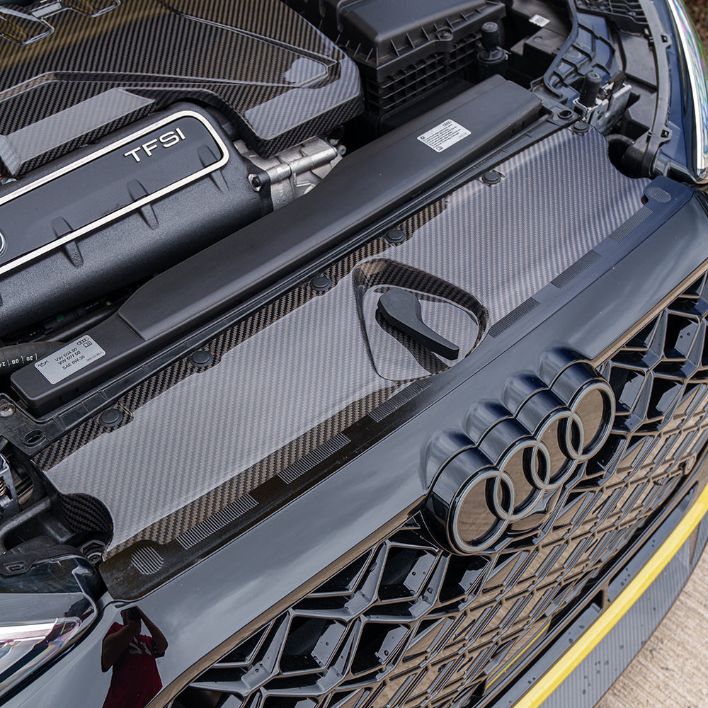 AUDI RS3 8Y 2020+ CARBON FIBRE ENGINE BAY SCUTTLE TRIM-Accessories-CT CARBON-CT Carbon - High-quality carbon fiber and gloss black aerodynamic parts for premium sports and luxury vehicles.