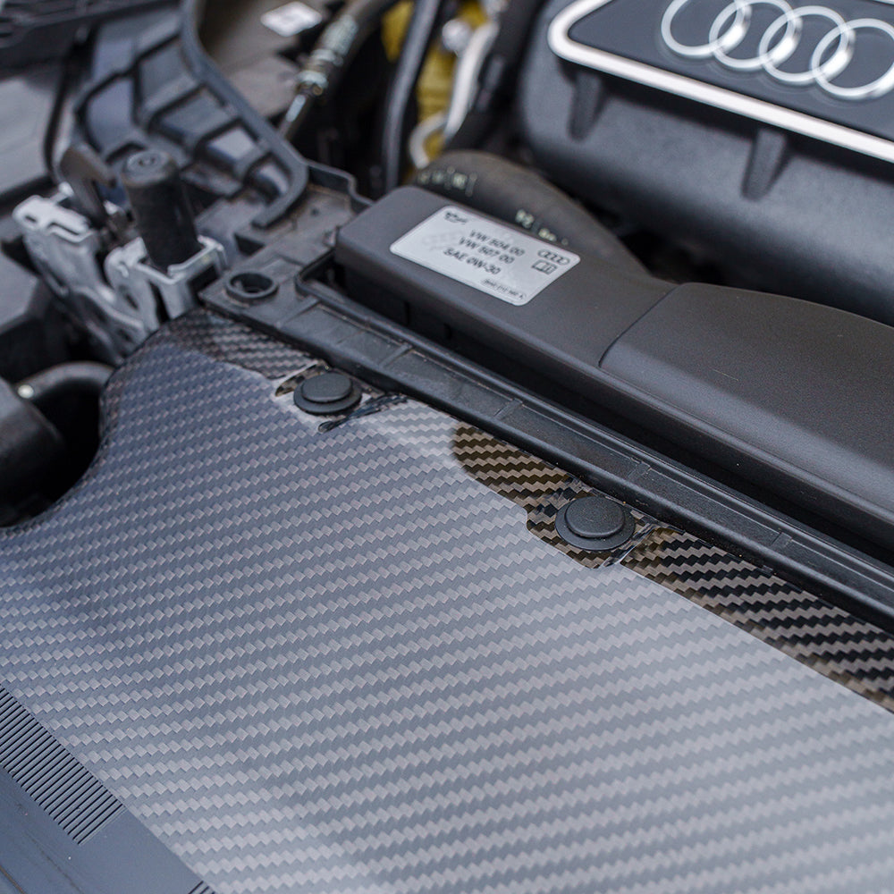 AUDI RS3 8Y 2020+ CARBON FIBRE ENGINE BAY SCUTTLE TRIM-Accessories-CT CARBON-CT Carbon - High-quality carbon fiber and gloss black aerodynamic parts for premium sports and luxury vehicles.