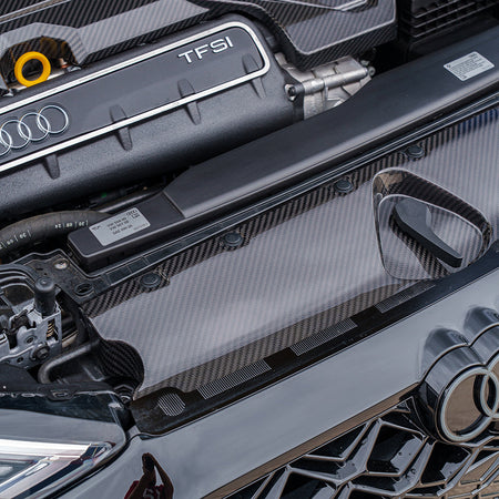 AUDI RS3 8Y 2020+ CARBON FIBRE ENGINE BAY SCUTTLE TRIM-Accessories-CT CARBON-CT Carbon - High-quality carbon fiber and gloss black aerodynamic parts for premium sports and luxury vehicles.