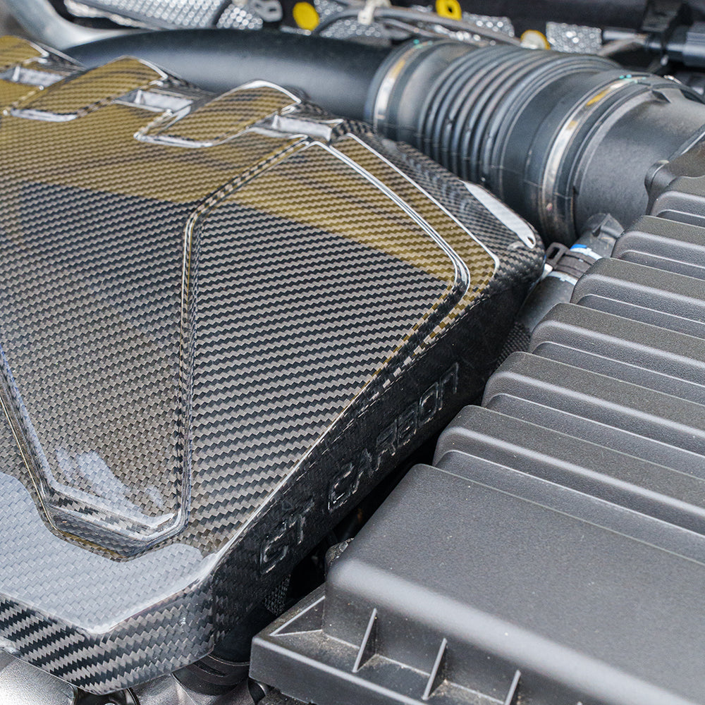 AUDI RS3 8Y 2020+ CARBON FIBRE ENGINE COVER-Accessories-CT CARBON-CT Carbon - High-quality carbon fiber and gloss black aerodynamic parts for premium sports and luxury vehicles.
