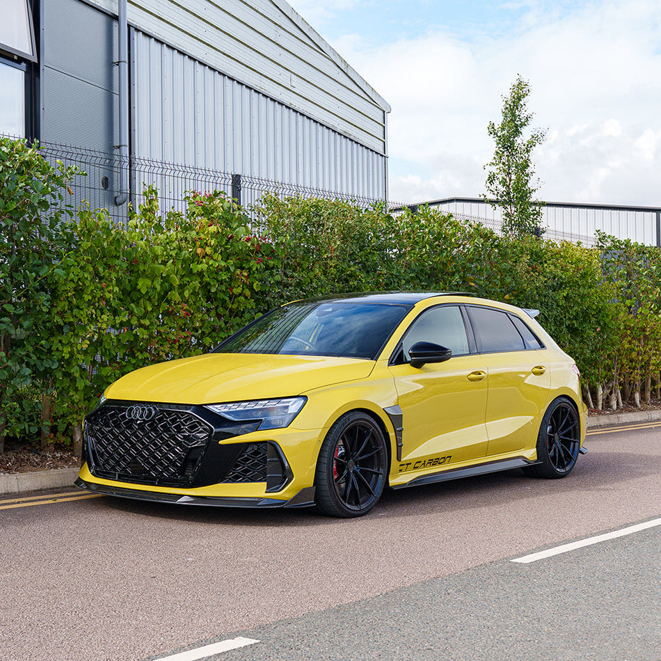 AUDI RS3 8Y 2025+ FACELIFT SPORTBACK FULL CARBON FIBRE KIT - CT DESIGN V2-Kit-CT CARBON-CT Carbon - High-quality carbon fiber and gloss black aerodynamic parts for premium sports and luxury vehicles.