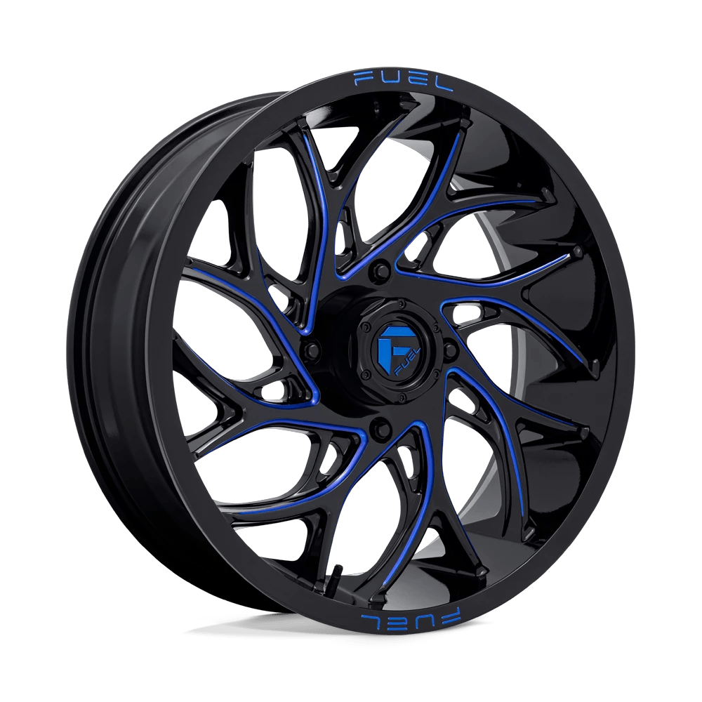 Fuel UTV D778 RUNNER UTV 18x7 ET13 4x137 Gloss Black Milled w/ Candy Blue Tint