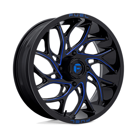 Fuel UTV D778 RUNNER UTV 20x7 ET13 4x137 Gloss Black Milled w/ Candy Blue Tint