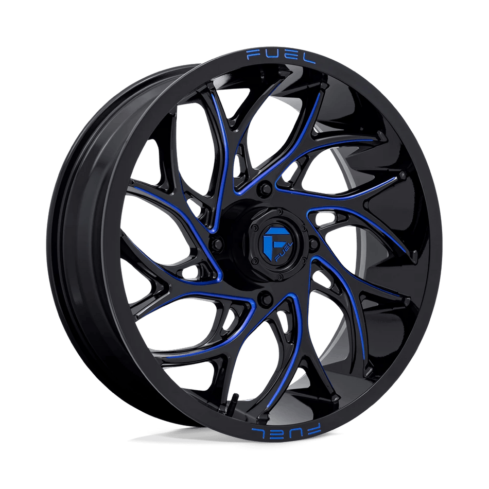 Fuel UTV D778 RUNNER UTV 20x7 ET13 4x137 Gloss Black Milled w/ Candy Blue Tint