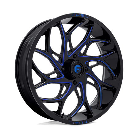 Fuel UTV D778 RUNNER UTV 24x7 ET13 4x156 Gloss Black Milled w/ Candy Blue Tint
