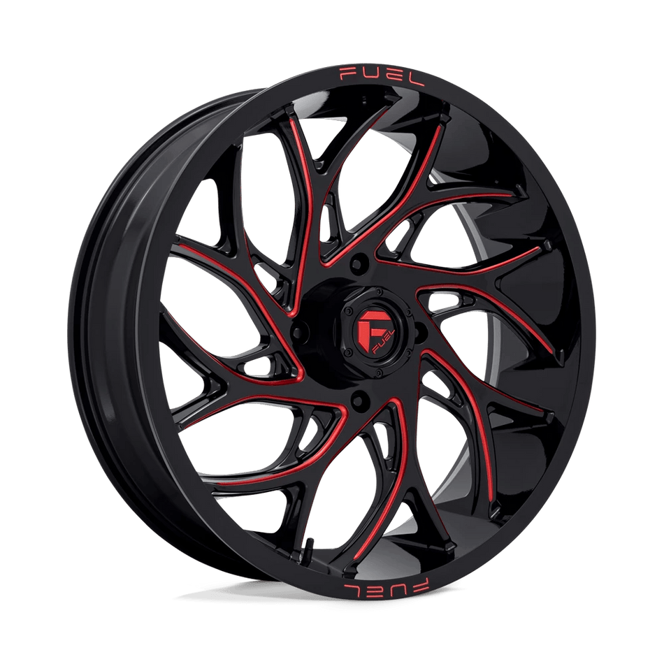 Fuel UTV D779 RUNNER UTV 22x7 ET0 4x137 Gloss Black Milled w/ Candy Red Tint
