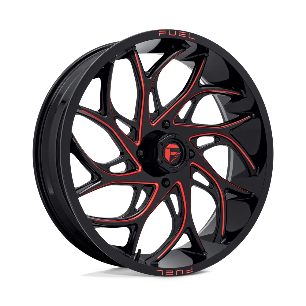 Fuel UTV D779 RUNNER UTV 24x7 ET13 4x156 Gloss Black Milled w/ Candy Red Tint