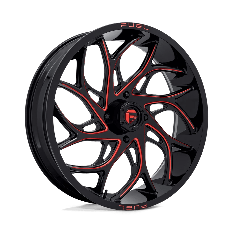 Fuel UTV D779 RUNNER UTV 24x7 ET13 4x156 Gloss Black Milled w/ Candy Red Tint