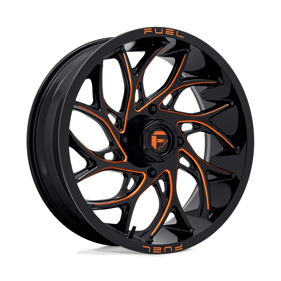 Fuel UTV D780 RUNNER UTV 20x7 ET13 4x137 Gloss Black Milled w/ Orange Tint