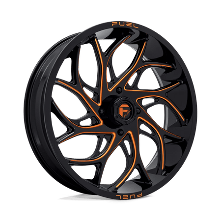 Fuel UTV D780 RUNNER UTV 24x7 ET13 4x156 Gloss Black Milled w/ Orange Tint