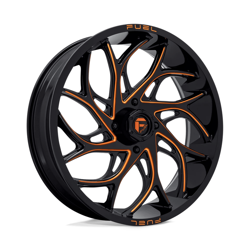 Fuel UTV D780 RUNNER UTV 24x7 ET13 4x156 Gloss Black Milled w/ Orange Tint