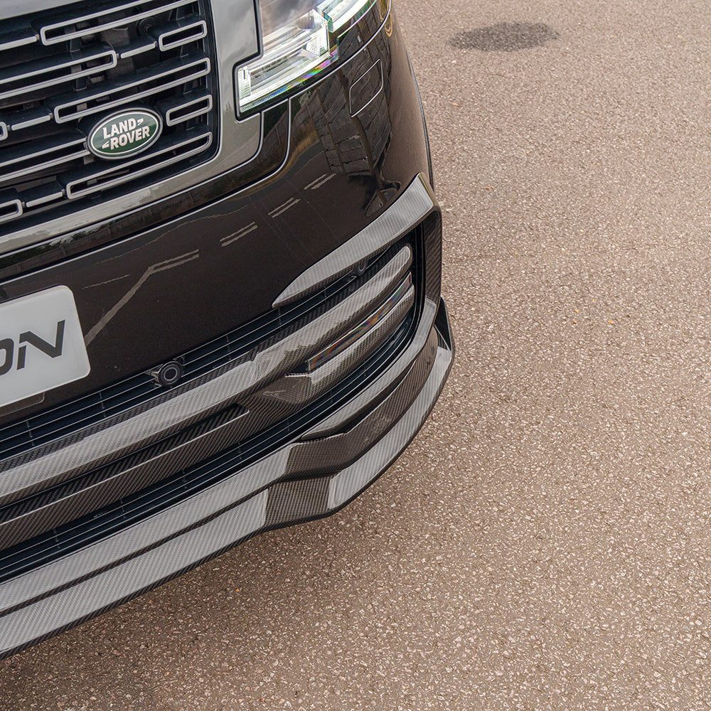 RANGE ROVER L460 2022+ CARBON FIBRE SPLITTER - CT DESIGN-Splitter-CT CARBON-CT Carbon - High-quality carbon fiber and gloss black aerodynamic parts for premium sports and luxury vehicles.