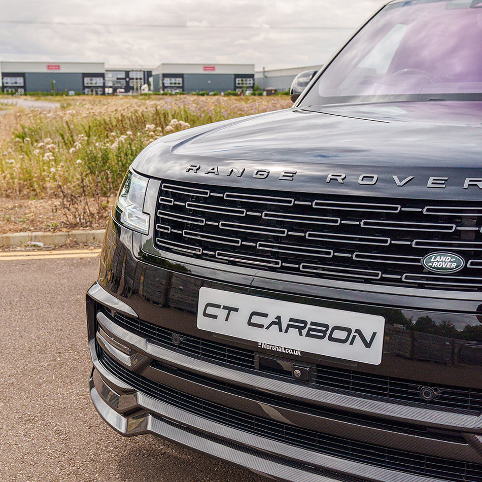 RANGE ROVER L460 2022+ CARBON FIBRE SPLITTER - CT DESIGN-Splitter-CT CARBON-CT Carbon - High-quality carbon fiber and gloss black aerodynamic parts for premium sports and luxury vehicles.