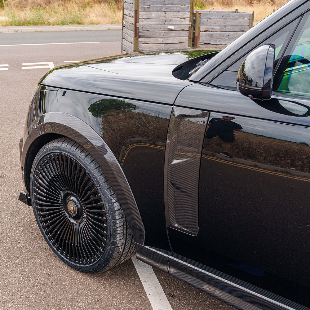 RANGE ROVER L460 2022+ CARBON FIBRE WIDE ARCH EXTENSIONS - CT DESIGN-Arches-CT CARBON-CT Carbon - High-quality carbon fiber and gloss black aerodynamic parts for premium sports and luxury vehicles.