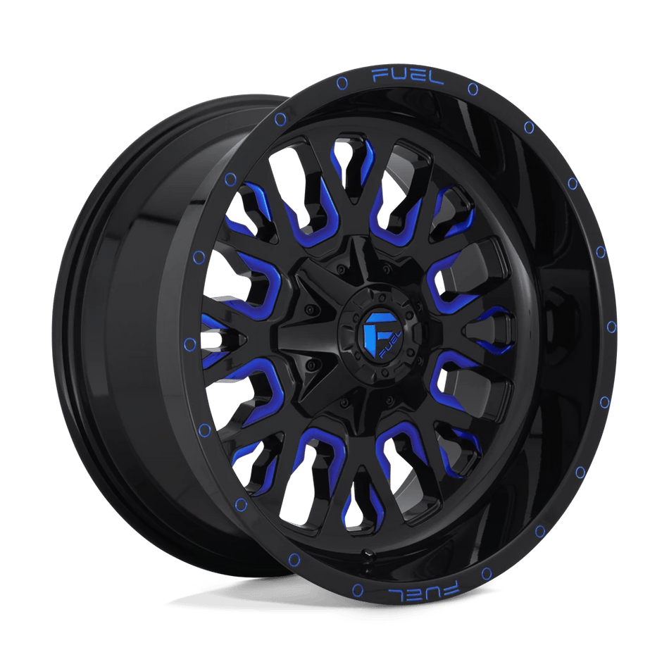 Fuel 1PC D645 STROKE 20x10 ET-18 8x180 Gloss Black w/ Blue Tint