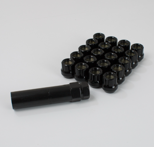 M12x1.5 Short Open Spline Wheel Nuts Black