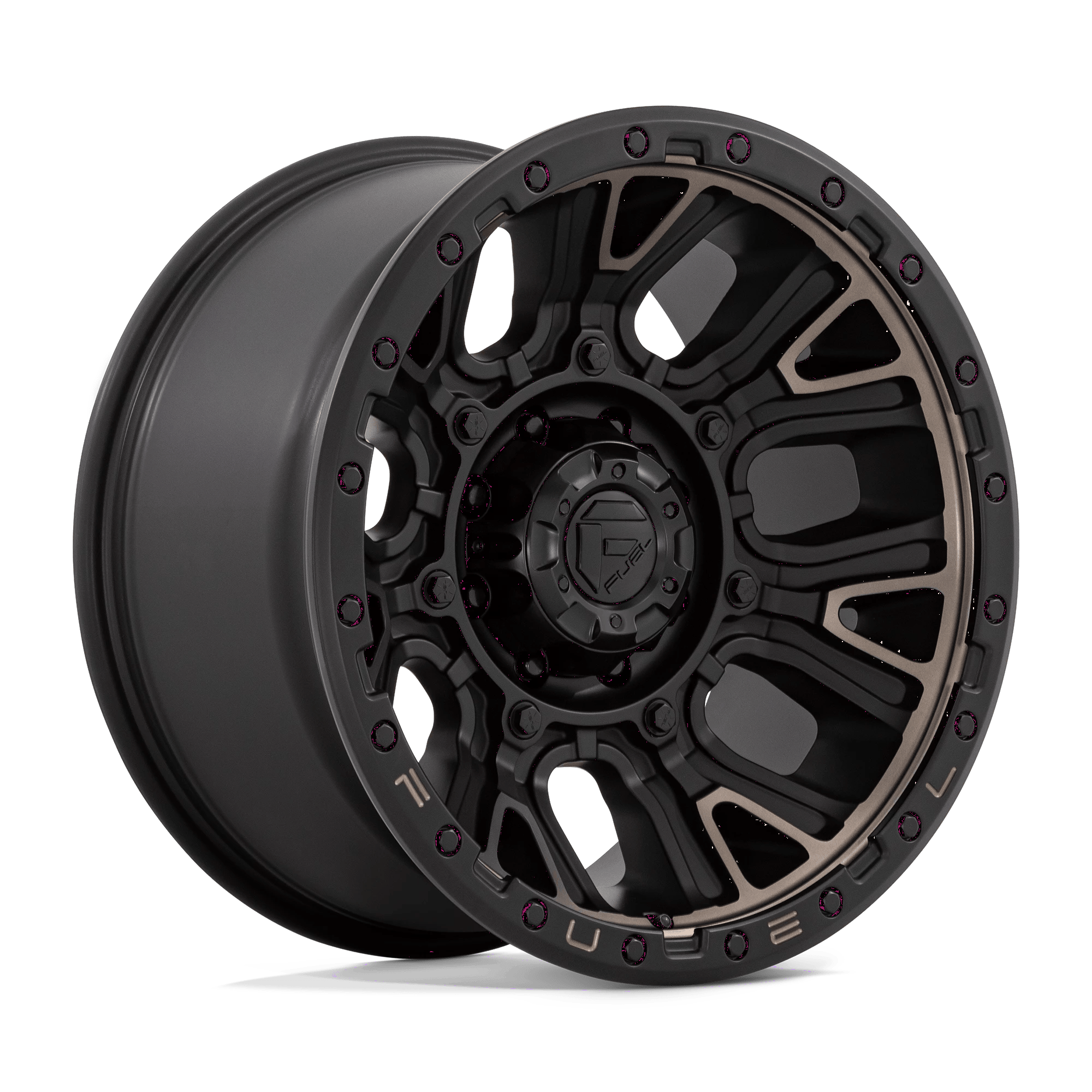 Fuel 1PC D824 TRACTION 20x10 ET-18 8x180 Matte Black w/ Double Dark Tint