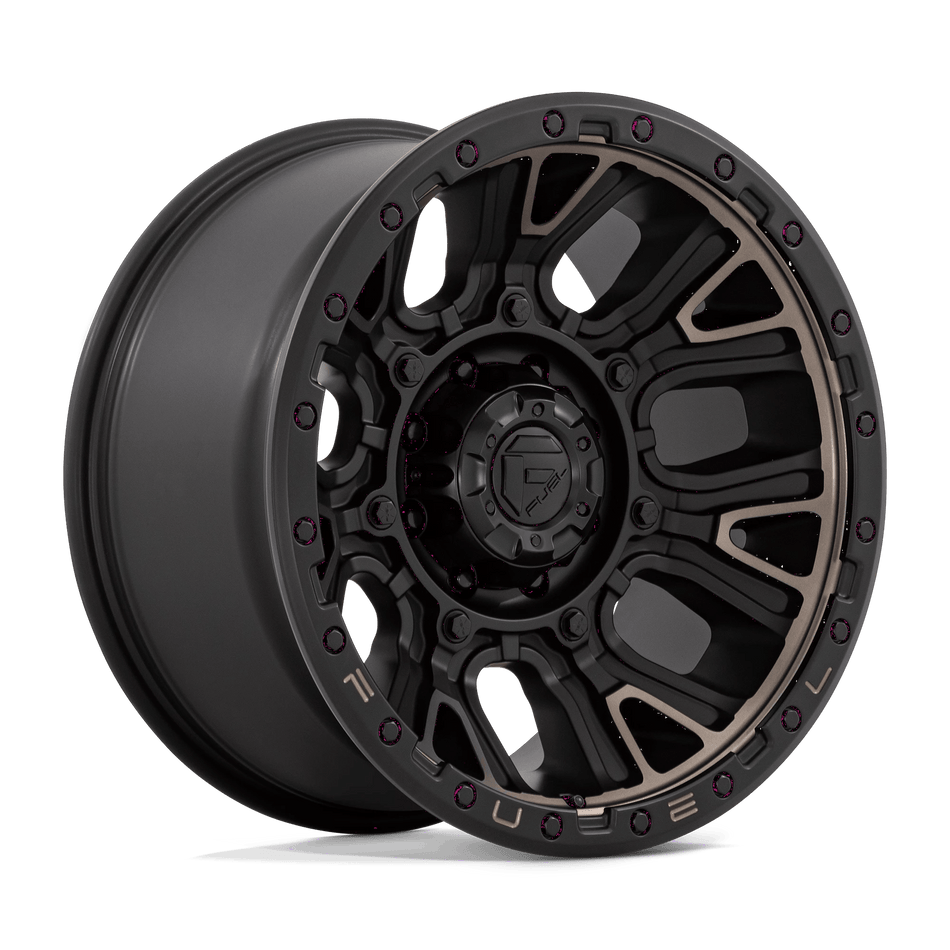 Fuel 1PC D824 TRACTION 20x10 ET-18 8x180 Matte Black w/ Double Dark Tint