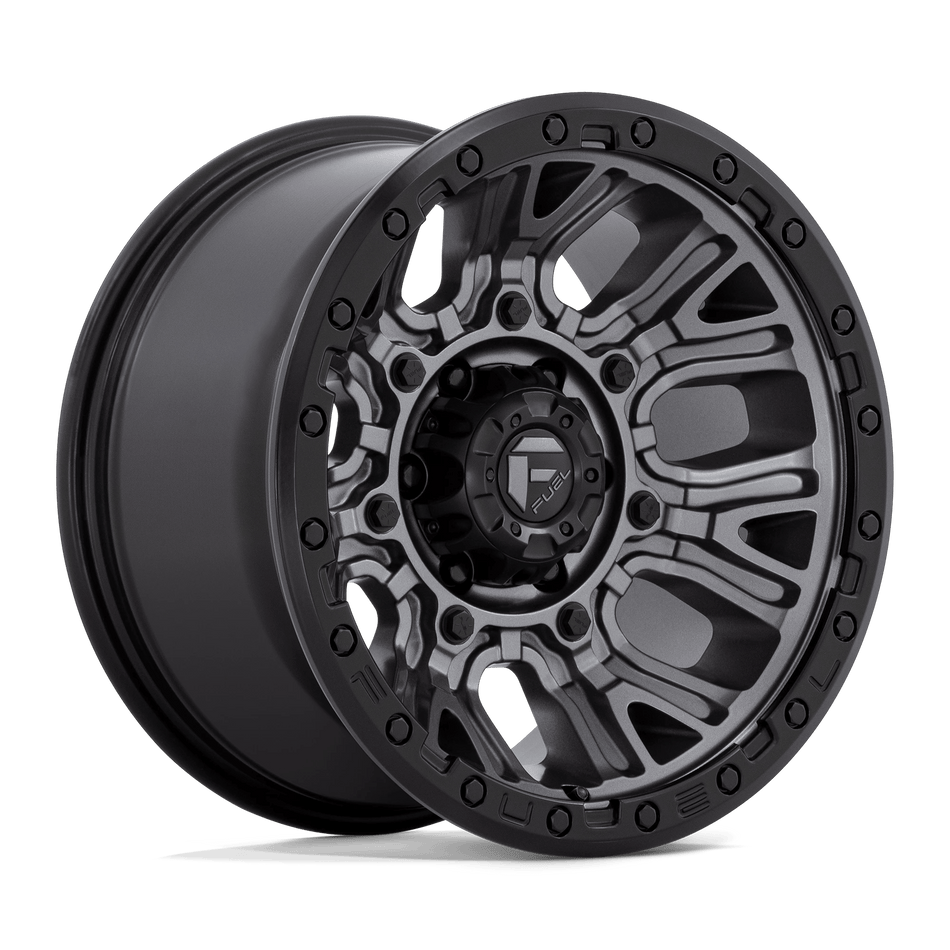 Fuel 1PC D825 TRACTION 17x9 ET-12 6x139.7 Matte Gunmetal w/ Black Ring