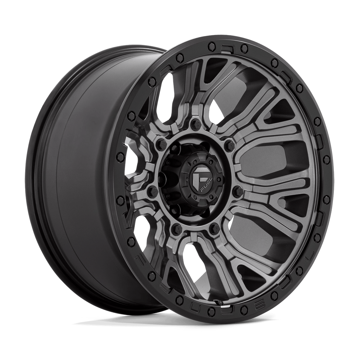 Fuel 1PC D825 TRACTION 20x10 ET-18 6x139.7 Matte Gunmetal w/ Black Ring