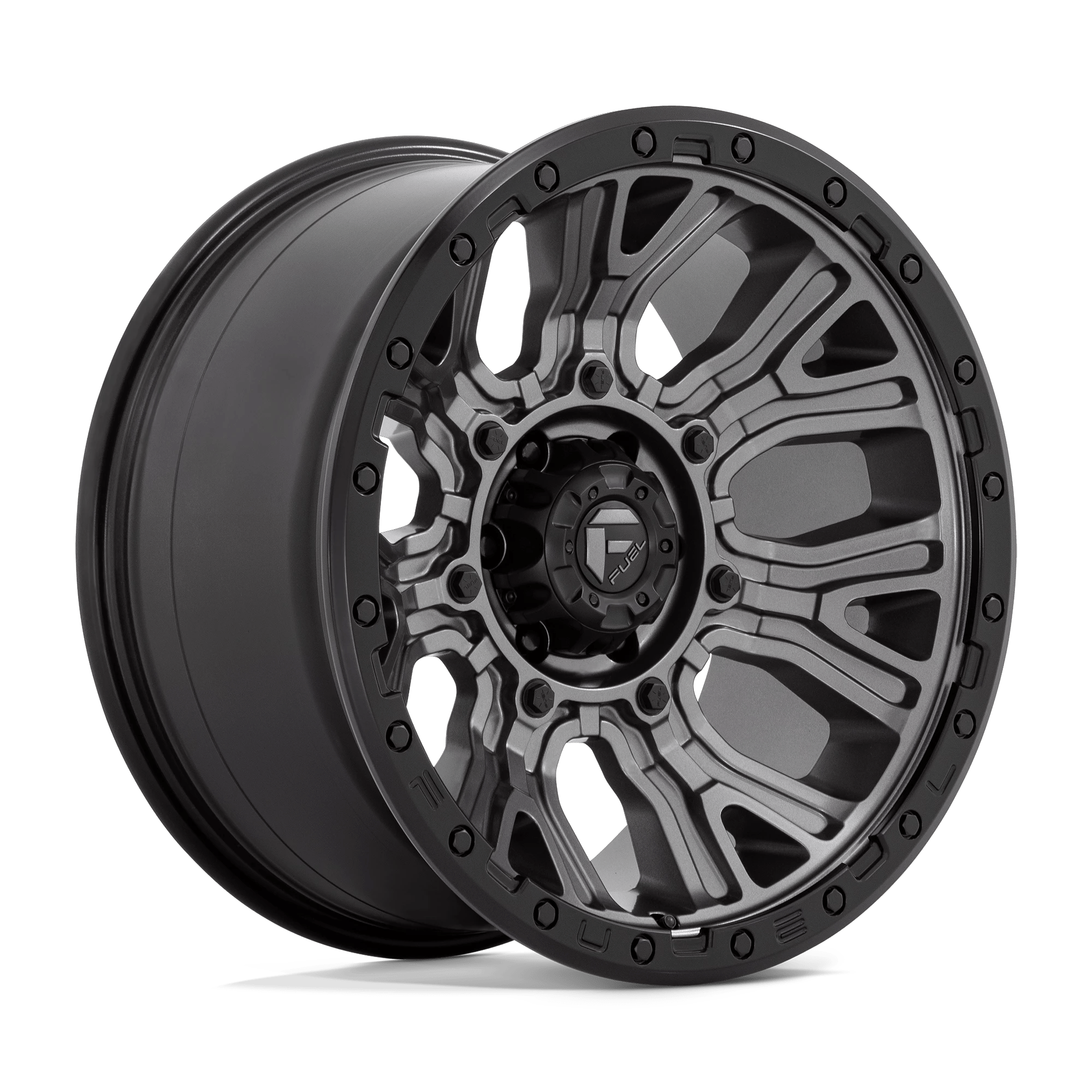 Fuel 1PC D825 TRACTION 20x10 ET-18 6x139.7 Matte Gunmetal w/ Black Ring