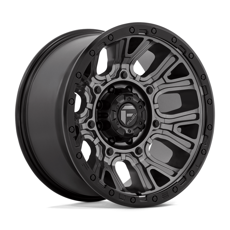 Fuel 1PC D825 TRACTION 20x10 ET-18 8x180 Matte Gunmetal w/ Black Ring