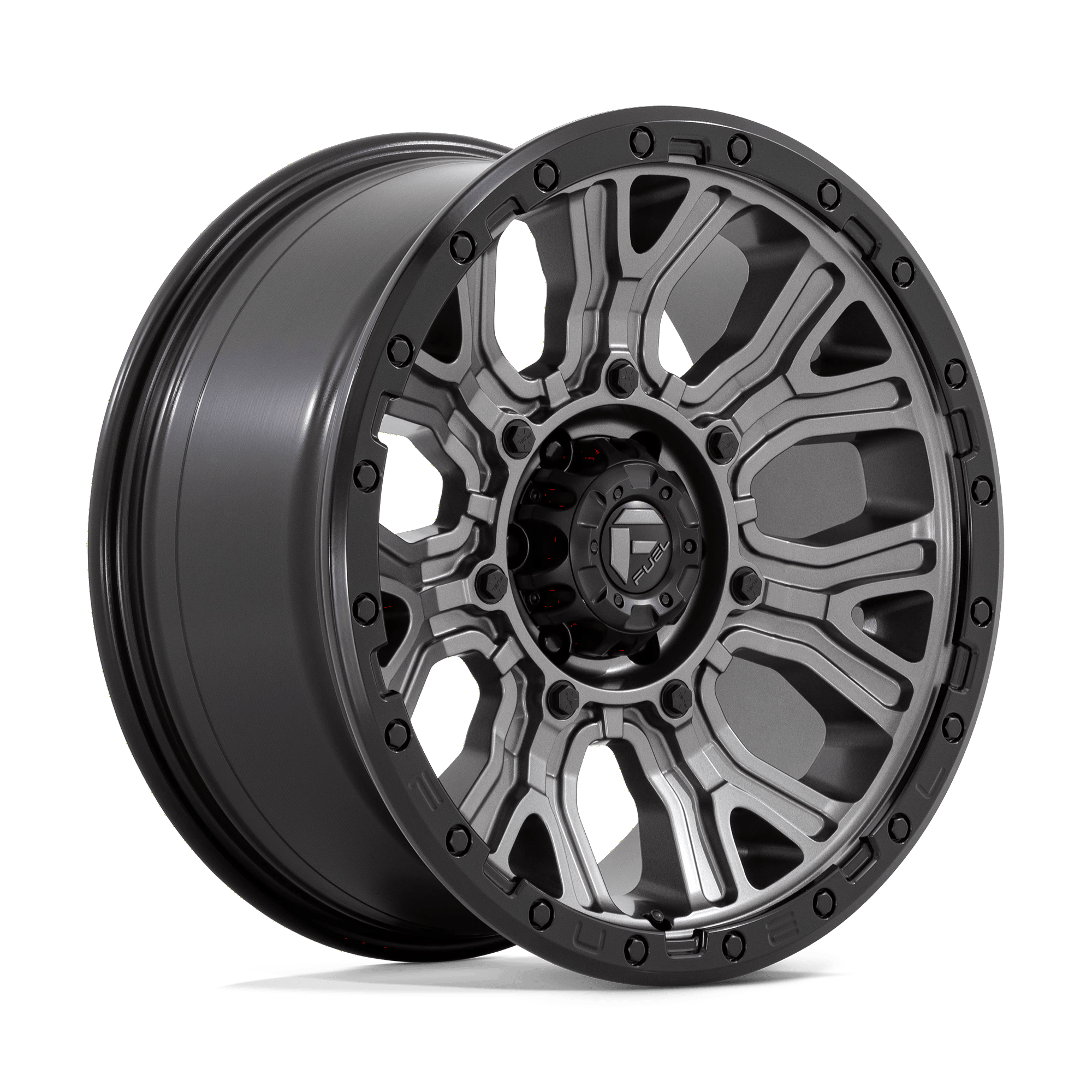 Fuel 1PC D825 TRACTION 20x9 ET1 6x139.7 Matte Gunmetal w/ Black Ring