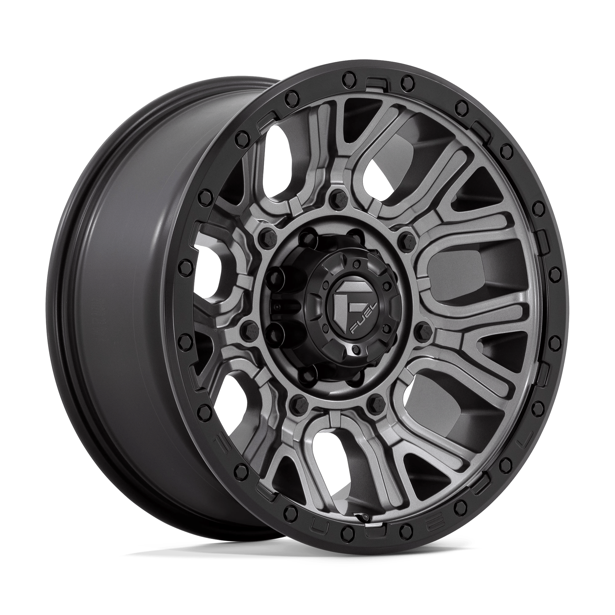 Fuel 1PC D825 TRACTION 20x9 ET1 8x165.1 Matte Gunmetal w/ Black Ring