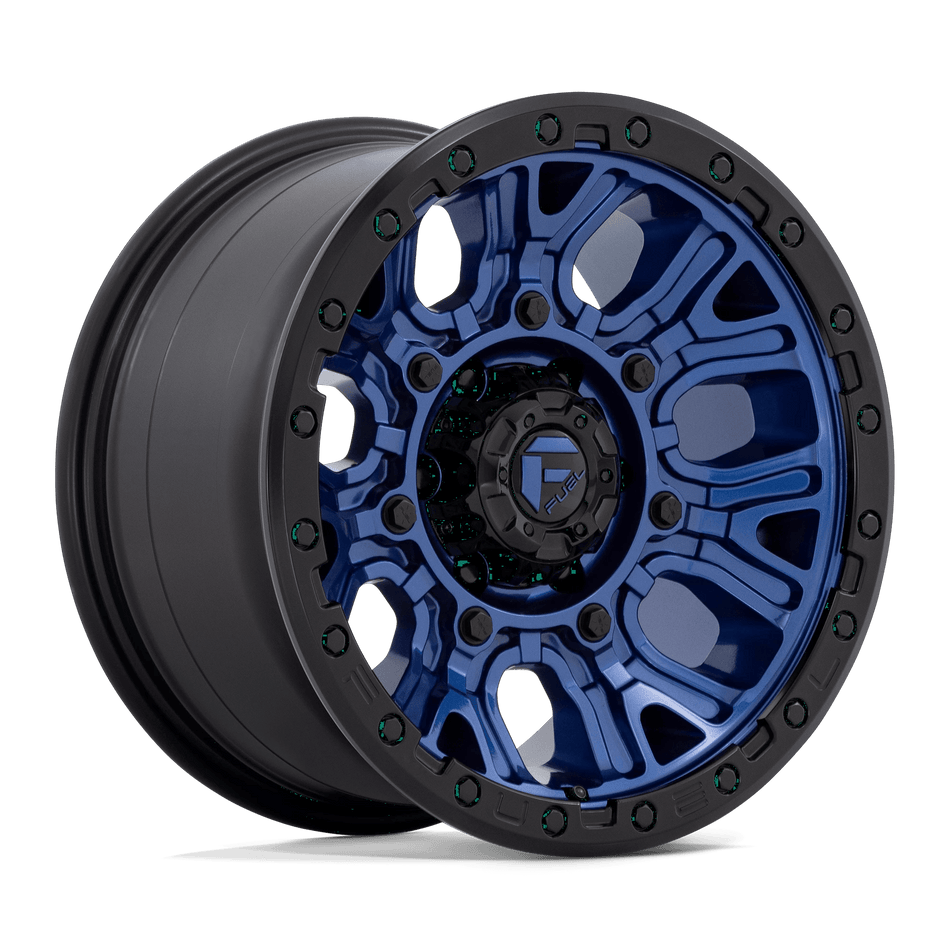 Fuel 1PC D827 TRACTION 17x9 ET1 6x139.7 Dark Blue w/ Black Ring