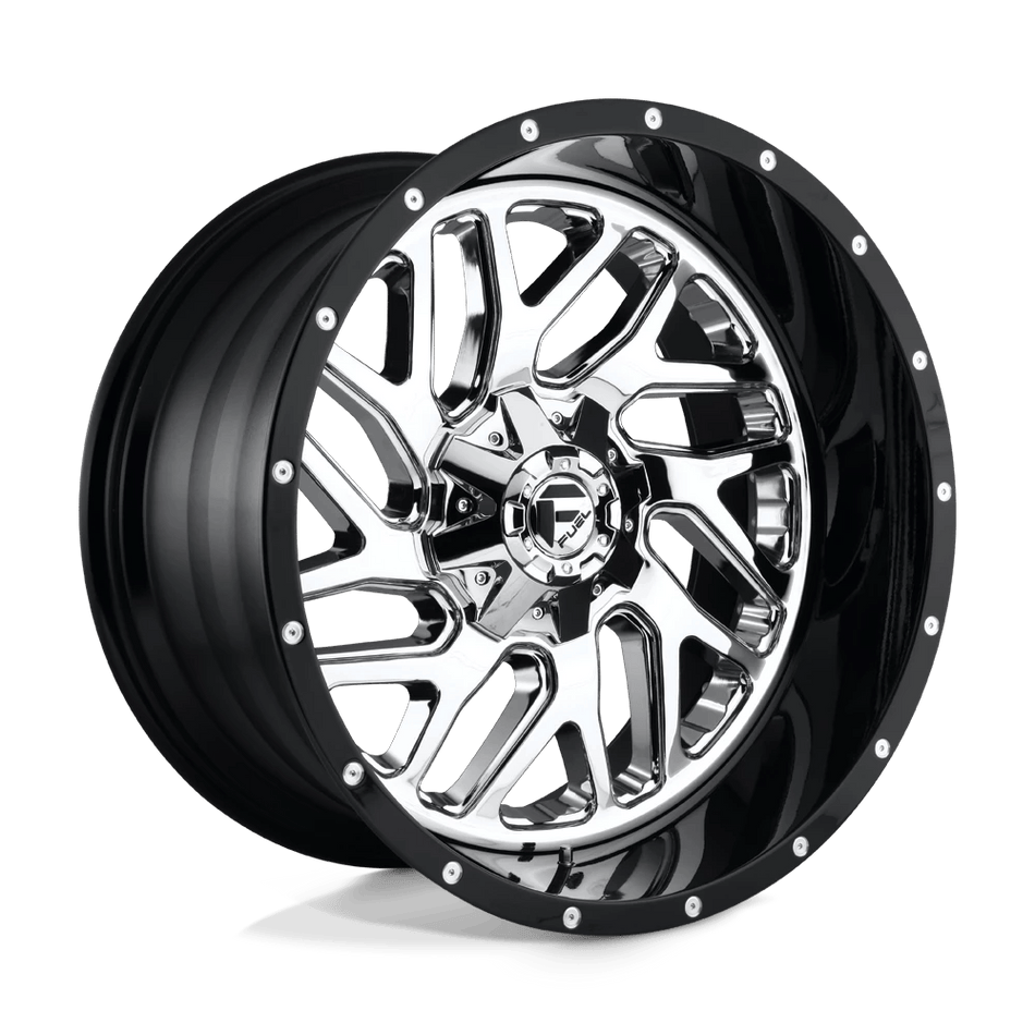 Fuel 2PC D211 TRITON 20x12 ET-44 6x135/5.5 Chrome w/ Gloss Black Lip