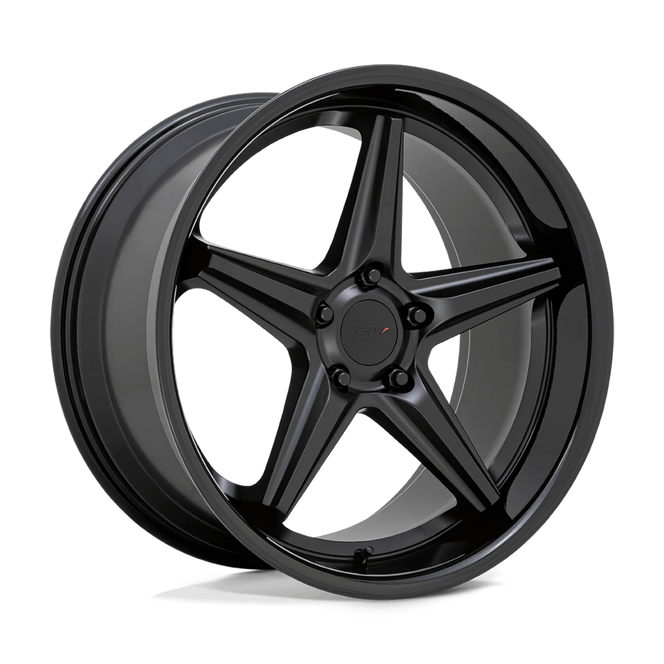 TSW LAUNCH 19x8.5 ET32 5x112 Matte Black w/ Gloss Black Lip