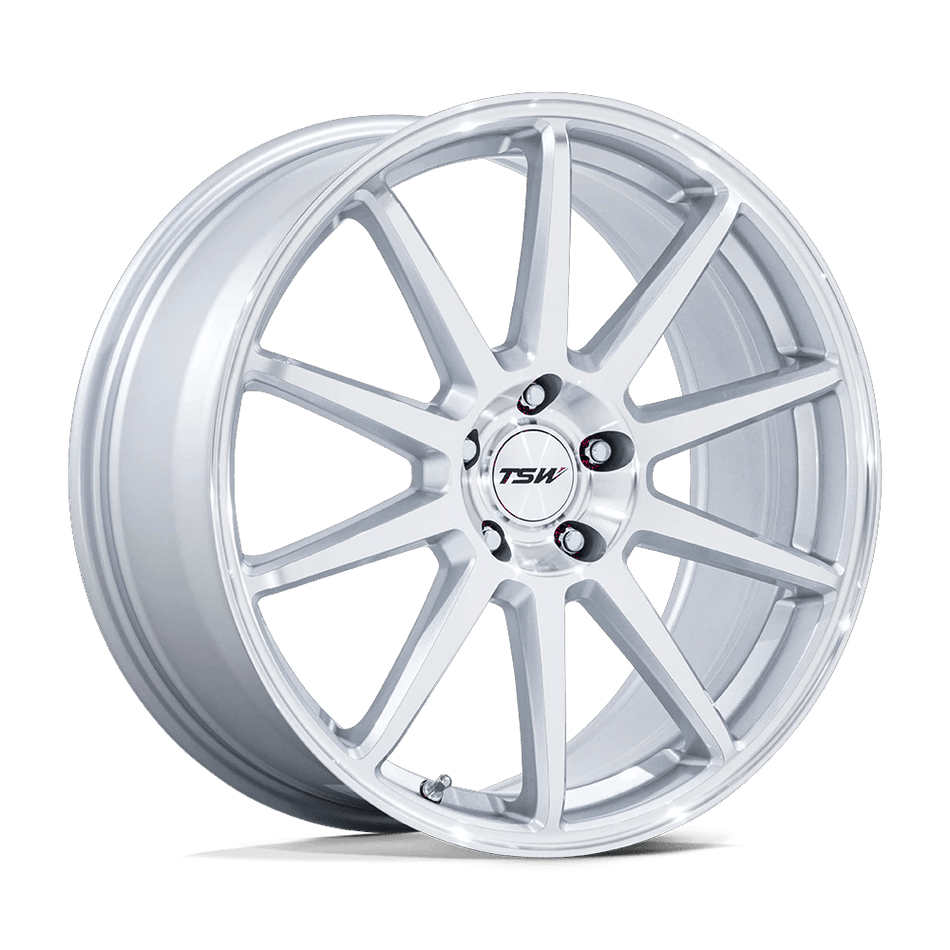 TSW TW004 CANARD 19x8.5 ET38 5x100 Gloss Silver w/ Machined Face