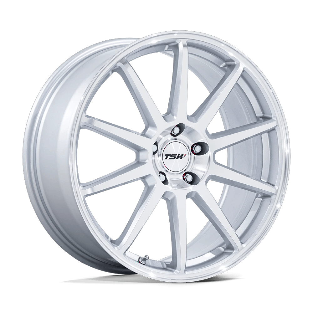 TSW TW004 CANARD 19x8.5 ET32 5x112 Gloss Silver w/ Machined Face